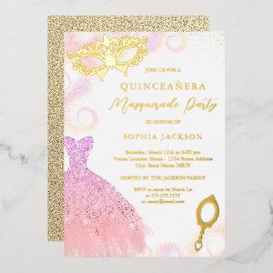 Blush Purple Masquerade Party Dress Quinceanera Foil