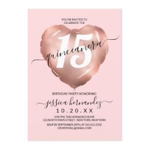 Blush Rose Gold Foil Heart Balloon Quinceañera