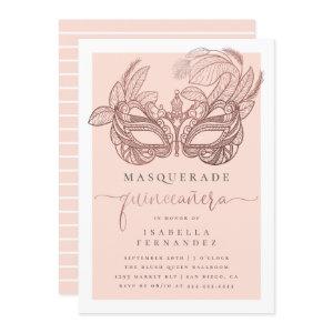Blush & Rose Gold Masquerade Quinceañera Birthday
