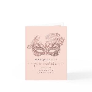 Blush & Rose Gold Photo Masquerade Quinceañera