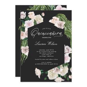 blush roses tropical floral Quinceanera