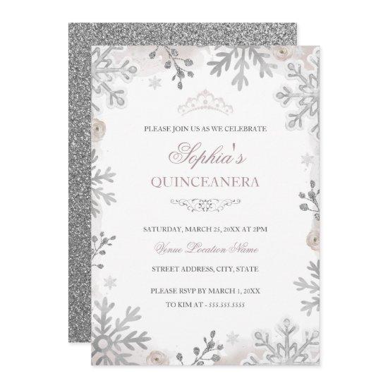 Blush Silver Winter Wonderland Quinceanera