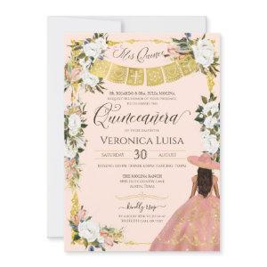Blush White Gold Charro Floral Dress Quinceanera I