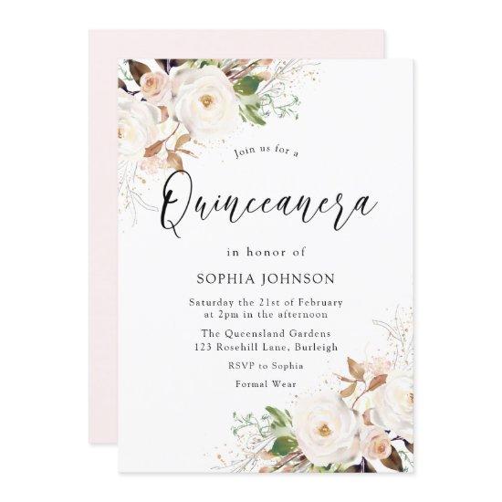 Blush White Winter Forest Quinceanera Party