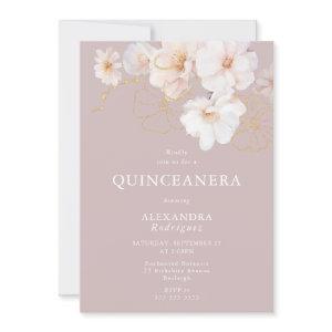Blush Wildflowers Elegant Dusty Pink Quinceanera