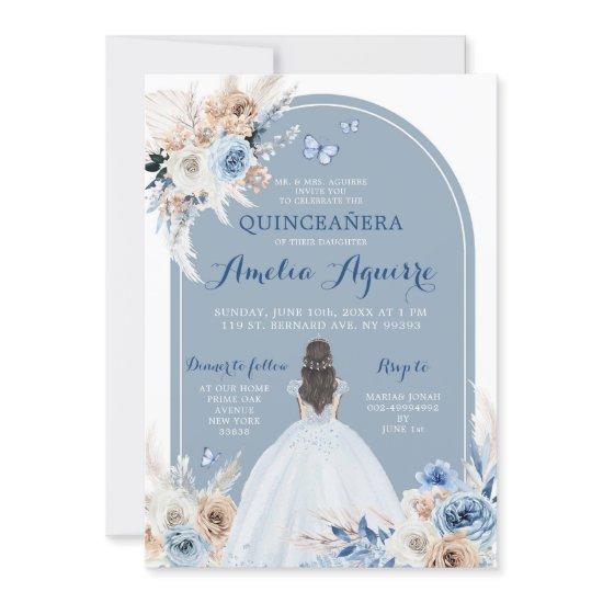 Boho Baby Blue Quinceañera