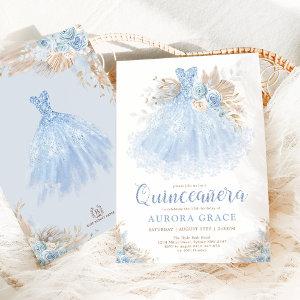Boho Blue Quinceañera Princess Dress Birthday