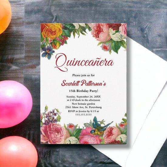 Boho Botanical Garden Summer Floral Quinceanera