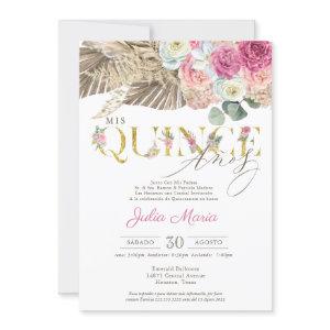 Boho Dried Floral Spanish Mis Quince Anos Birthday