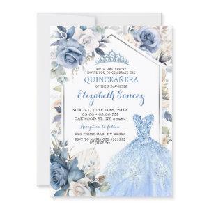 Boho Dusty Blue Dress Princess Quinceañera