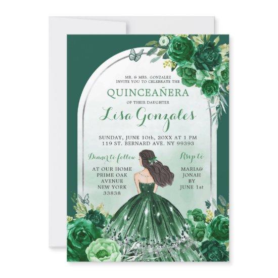 Boho Emerald Green Quinceanera