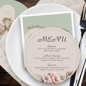 Boho Floral Boots Neutral Sage Green Menu