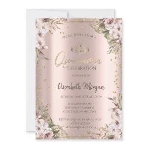 Boho Flowers Diamonds Quinceanera
