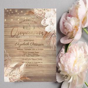 Boho Flowers,Lights,Wood Quinceañera