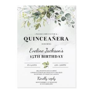 Boho greenery foliage quinceanera 15th birthday