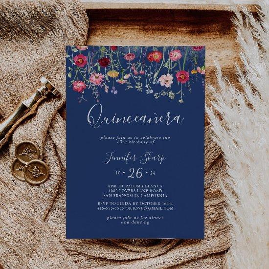 Boho Multicolor Wildflower Quinceañera