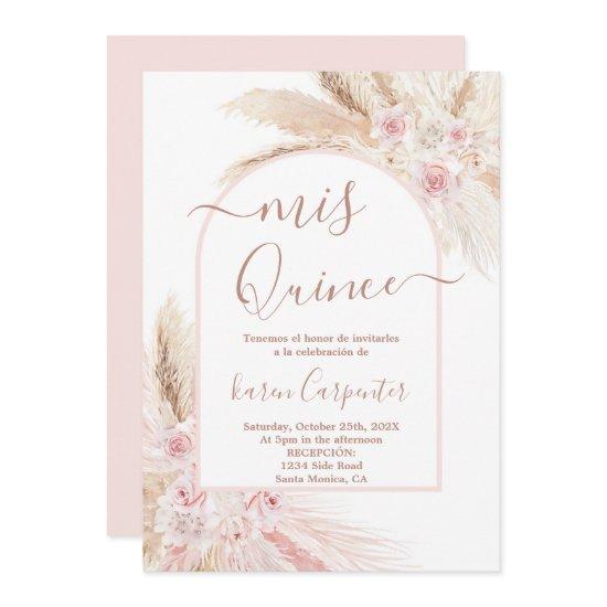 Boho Pink Pampas Quinceanera