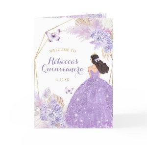 Boho Purple Butterfly Quinceañera Program Template