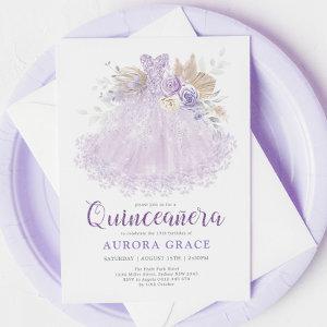 Boho Purple Lilac Quinceañera Princess Dress