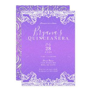 Boho Purple Pink White Lace 15th Quinceañera Party