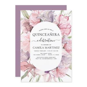 Boho Purple Quinceañera Dusty Pink Floral