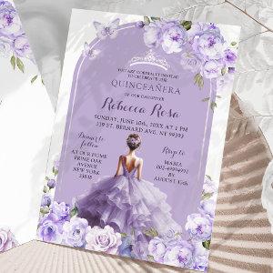 Boho Purple Silver Magical Garden Floral 15 Años