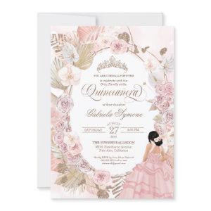 Boho Quinceanera Blush Pink Dried Floral