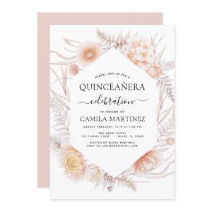 Boho Quinceañera Dusty Pink Floral 15th Birthday I