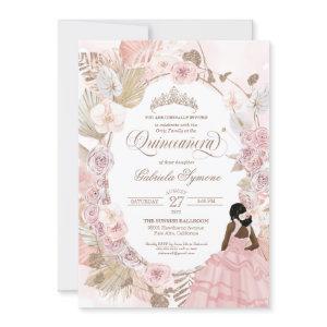 Boho Quinceanera Pink Roses Dried Floral Orchid  I