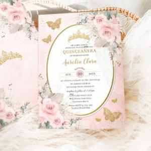 Boho Rustic Pampas Blush Pink Floral Quinceañera