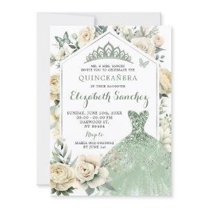 Boho Sage Green Ivory Quinceañera Royale
