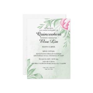 Boho Watercolor Eucalyptus Quinceanera Save The Date