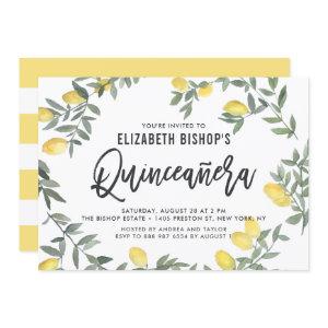 Boho Watercolor Lemon Wreath Summer Quinceañera