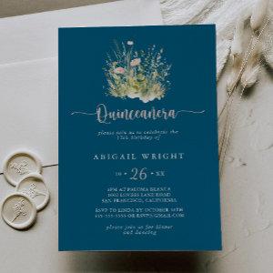 Boho Wildflower Navy Quinceañera