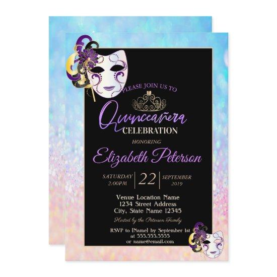 Bokeh OmbreTiara, Masquerade  Quinceañera