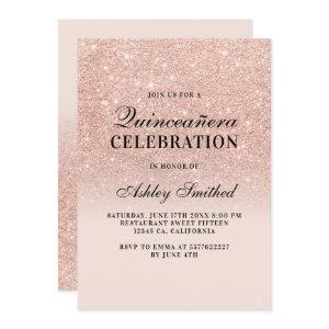 Bold rose gold glitter elegant chic Quinceañera