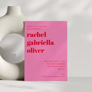 Bold Typography Pink and Red Modern QUINCEAÑERA