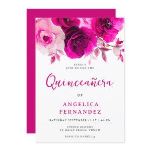 Bold Vibrant Fuchsia Pink Rose Quinceanera Party