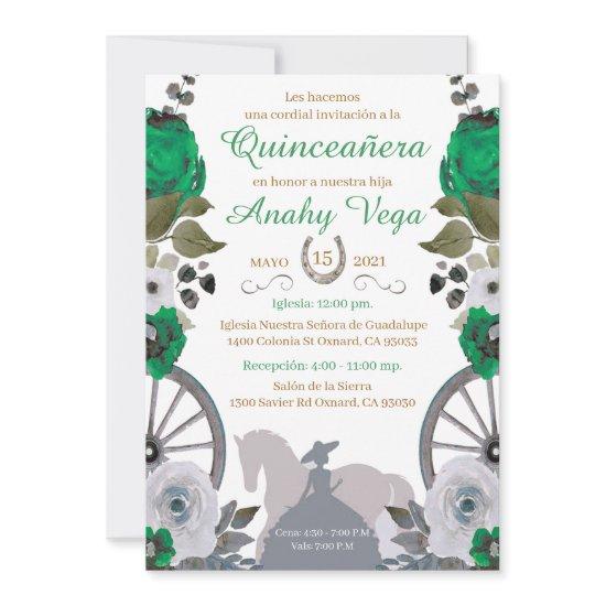 Book The Quinceanera Green Charra Date,  Save The Date