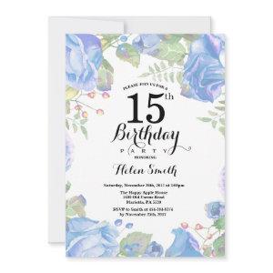 Botanical Blue Floral 15th Birthday