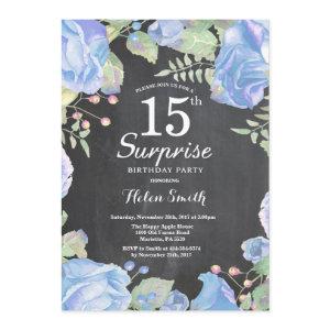 Botanical Blue Floral Surprise 15th Birthday