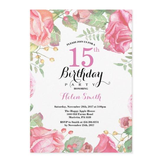 Botanical Floral 15th Birthday