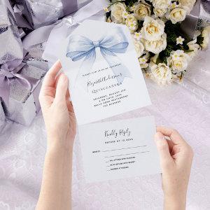 Bow light blue Quinceanera rsvp All In One