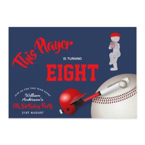 BOYS Birthday BASEBALL  Red Blue ANY AGE