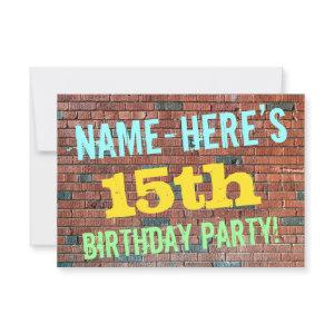 Brick Wall Graffiti Inspired 15th Birthday + Name