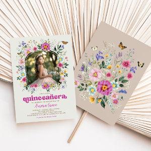 Bright Boho Wildflower Butterfly Quinceañera Party