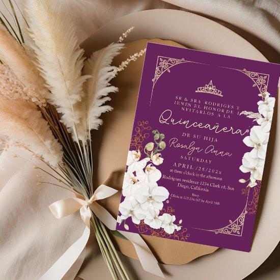 Bright Fuchsia Pink Orchids Princess Quinceañera
