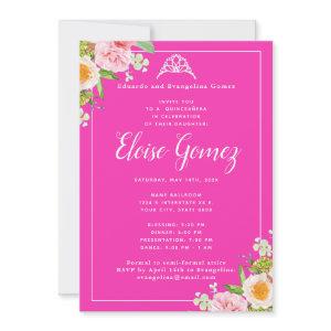 Bright Pink Floral Spring Quinceanera