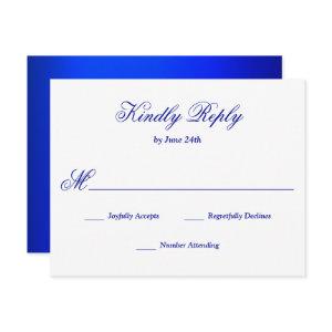 Bright Royal Blue RSVP Card
