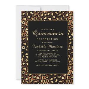 Bronze Black Gold Leopard Quinceañera Party